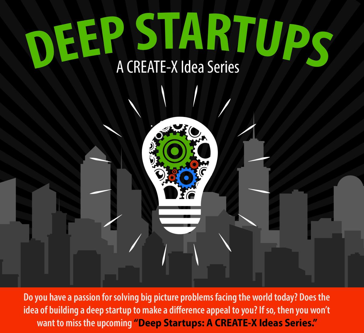 Flyer for Deep Startups series